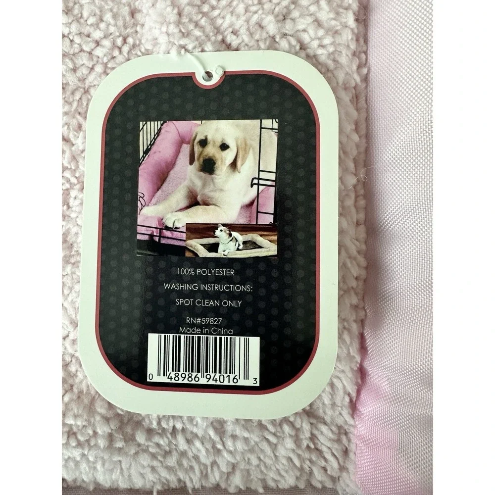 Petmate® Pooch Pet Bolster Mat Pink 36 x 23 Anti-Skid Pet Bed Mat Pad NEW
